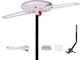 Five Star Upgraded 2024 Omni-Directional Outdoor HD Digital TV Antenna 360 Degree, J Mount Included for Attic or Outdoor, Weather Resistant, Supports ATSC 3.0 and 4K 1080P HD Smart TV VHF UHF