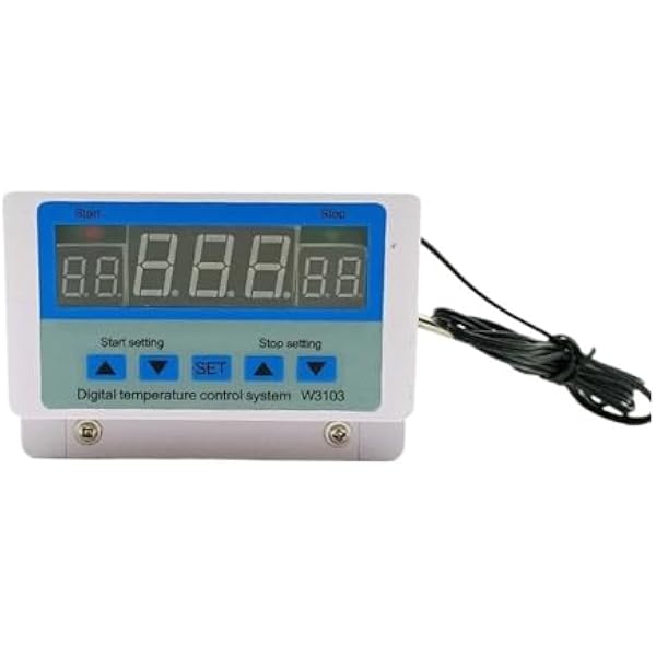 Cyfrowy regulator temperatury, wysoka wydajność, 30 A, automatyczna regulacja, model W3103, 12 V/24 V/220 V (10 A DC24 V)