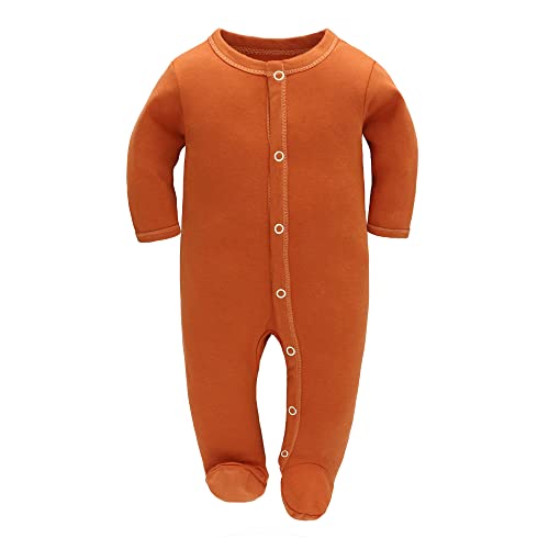 amo nenes Schlafstrampler Baby Jungen Overall 3er Pack Unisex Pyjamas Baumwolle Strampler Jumpsuits Langarm Spieler Babykleidung mit 0-7 Monate