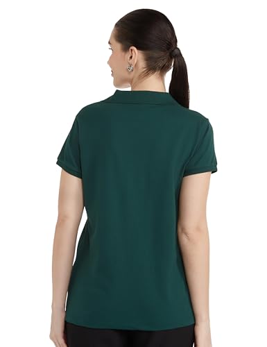Allen Solly Women's Classic Fit Polo Shirt (AHKPWRGPQ86169_Green - Image 2 thumbnail