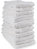 Prefold Cloth Diapers - Premium Cotton, Fasoar 3 Ply Environmental Friendly Baby Washable Diaper Covers for Babies to Toddlers Multi-Use (10-35 lbs) 12 Count