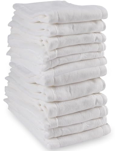 Prefold Cloth Diapers - Premium Cotton, Fasoar 3 Ply Environmental Friendly Baby Washable Diaper Covers for Babies to Toddlers Multi-Use (10-35 lbs) 12 Count