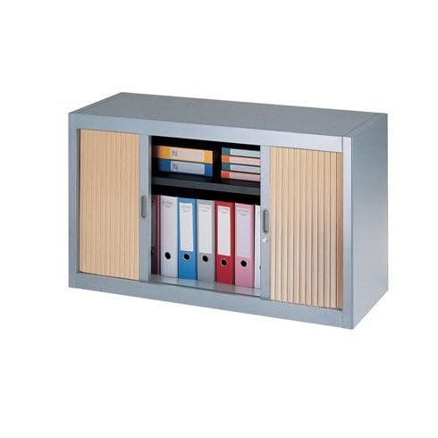 Générique Armoire Basse à Rideaux démontables Décor 70 x 120 cm Corps Aluminium