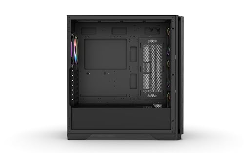 Gabinete Gaming Vida Aquilon Black ARGB con ventana de vidrio, E-ATX, 4 ventiladores ARGB, hub ARGB PWM 6 puertos, frente de malla miniatura 4