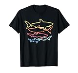 Retro 80s Shark Clothes Shark Party Kids Women Men Sharks T-Shirt