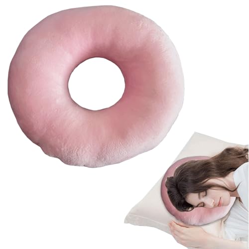 GCHC-CYL Ear Piercing Pillow for Side Sleepers?Donut Pillow with Ear Hole Ear covers for sleeping ?Pillow with arm hole?Ear Guard Pillow for Ear Pain Ear Pressure (Pink-Velvet)