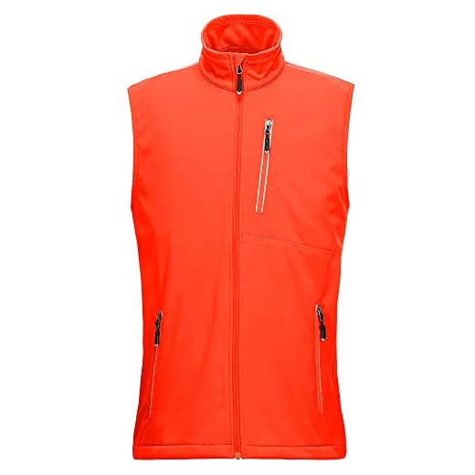 33,000ft Lightweight Softshell Vest for Men, Waterproof Windproof Running Vest, Breathable Vest Gilet Sleeveless Jacket for Cycling, Running, Hiking, Golf, Work, red, M