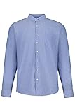 Taglio moderno JP 1880 Camicia in Lino 1/1, Collo Alto, MF Maglia, Grigio/Blu, XXXL Uomo