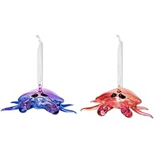 Beachcombers Crab Ornament, 3.94 Inch Length, Red, Glass, Home, Home Decor