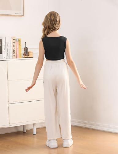 Image of Bingerlily Girls Cute Crop Tops Sleeveless Crew Neck Camis Shirts Casual Tanks for 4-13 Years