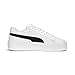 PUMA Women's SMASH PLATFORM V3 Sneaker, PUMA White-PUMA Black-PUMA Gold, 7.5