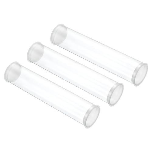Image of PATIKIL 7.9 inchx1.7 inch Clear Storage Tubes PC Hollow Rigid Tube with Cap 3Pcs