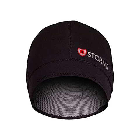 STORMR Unisex Typhoon Neoprene Watch Cap Waterproof Windproof 2mm Micro-Fleece Lined Fishing Beanie, Black, Medium Cover