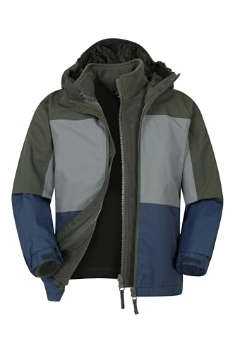 Image of Mountain Warehouse Cannonball Kids 3 in 1 Waterproof Jacket - Breathable Triclimate Rain Jacket, Taped Seams Kids Coat, Detachable Hood - Kids Coat for Winter Walking Navy Kids Size 9-10 Years