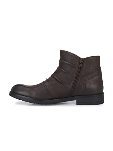 Image of Delize Leather- Blackmen's matt Tumbled Leather Ankle Boots 61583