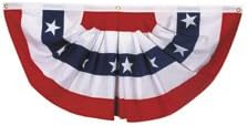 3x6 FT Commercial Sewn Stars & Stripes US American Flag Bunting Half Fan Fully Pleated WindStrong®