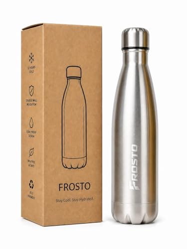 Image of Thermosteel Insulated Water Bottle 500ml | Stainless Steel Vacuum Flask | Hot 12Hr Cold 12Hr | Leak Proof | Thermos for Travel Gym Office Hiking |Silver