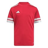 Reguläre Passform adidas Unisex Kinder SQUADRA25 Jersey Short Sleeve Kids, Team Power Red 2 / White, 11-12 Years