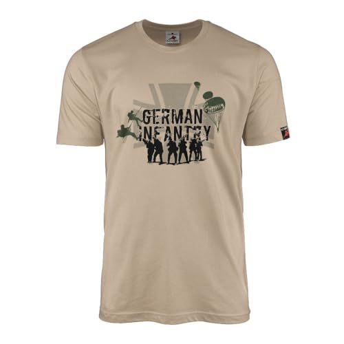 T-shirt Sand German Infantry Deutsche Infantry en coton haut de gamme
