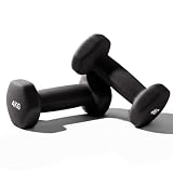 WEIMALL ダンベル 4kg 2個セット カラーダンベル 鉄アレイ ソフトコーティング 筋トレ ダイエット WMFITNESS (ブラック)