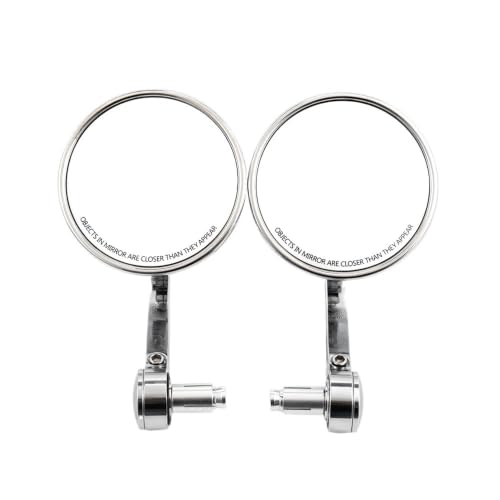 Espejo retrovisor moto de 22mm cromado y universal para manillar convexo de 7/8 pulgadas 2