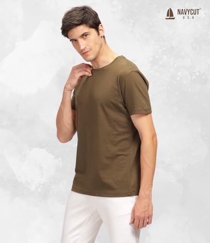 Image of Men T Shirt Cotton Round Neck | Solid Cotton Tee Half Sleeve | Breathable Casual T Shirt for Men | Stylish Round Neck Casual Wear | 12 Colors