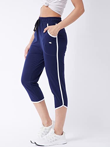Image of Modeve Women Striped Cotton Blend Capri