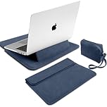 13-14 Inch Protective Laptop Sleeve with Stand, Suede Case Bag for MacBook Pro 14 Inch (M5~M1, Pro/Max), MacBook Air 13/13,6" (M5~M2), iPad Air/Pro, Surface 13-14" Laptop Sleeves, (Dark Blue)