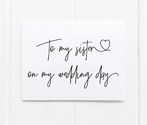 To My Sister on My Wedding Day Card, Bridesmaid Gifts, Thank You Cards