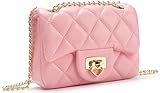 LJCTULY Purse for Girls Age 3-14, Heart Lock Toddler Purse, Cute Kids Crossbody Bag with Chain Strap, Teen Girls Handbag Gift for Christmas, Birthday (Pink)