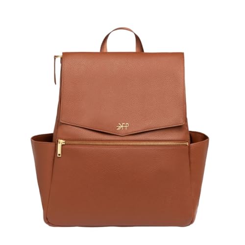 Image of Leather Diaper Bag Backpack, Large Capacity with Insulated Pockets | Freshly Picked