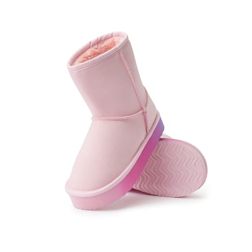 Image of FabKids Girls' Warm Fleece Lined Platform Snow Boots Non-Slip Ankle Winter Boots