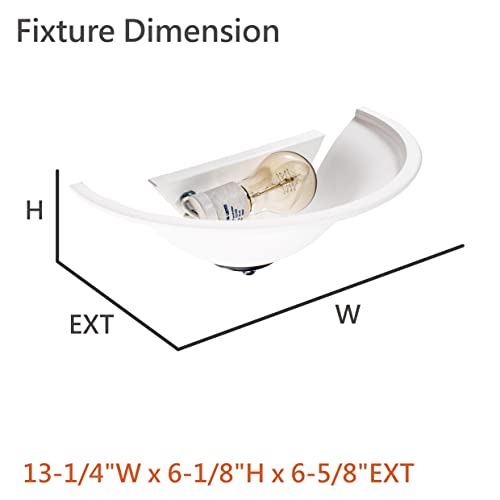 Image of Aspen Creative 62713-01-1, 1 Light Indoor Wall Fixture, 13-1 /4 inch W x 6-1 /8 inch H x 6-5 /8 inch E, Frosted Glass w /Matte Black Finish, Bulb Not Included