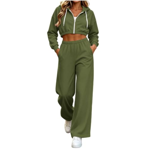 Sweatsuits Women 2 Piece Outfit Jogger Pants Athleisure Crop Set Fall - image 6