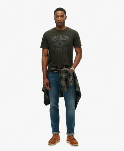 Superdry Para Hombre. M1011918A Camiseta GráFica Retro Rocker Negro (S), Casual, AlgodóN, Manga Corta - 2
