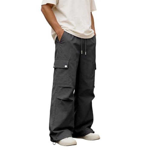Pantalon cargo coton homme été vintage léger confortable multi-poches pour travail
