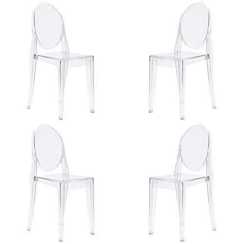 Poly and Bark Burton Side Chair in Clear (Set of 4)