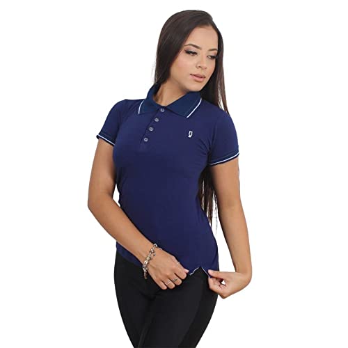 Kit 3 Camisa gola polo feminina lisa com punho lançamento Cor:Sortido;Tamanho:P