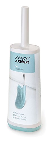 Joseph Joseph 70506 Escova de vaso sanitário flexível com suporte fino antigotejamento, azul, 8,5 x