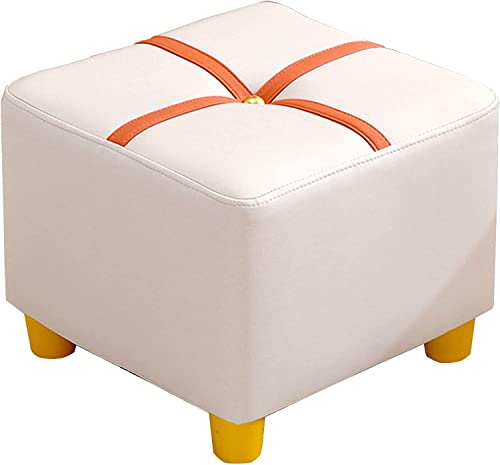Petit pouf carré antitache pour petit espace | Repose-pieds bas antidérapant - 2