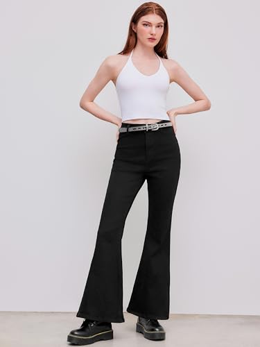 CIDER High Waisted Bell Bottom Jeans for Women Stretchy Wide Leg Slim Fit Flare Denim Pants2