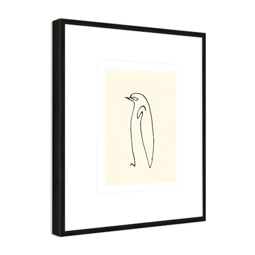 artissimo, hochwertiger Kunstdruck gerahmt, 53x63cm, AG4113, Pablo Picasso: Der Pinguin/Le Pingouin, Poster mit Rahmen, gerahmtes Bild, Siebdruck, Wandbild, Wanddekoration
