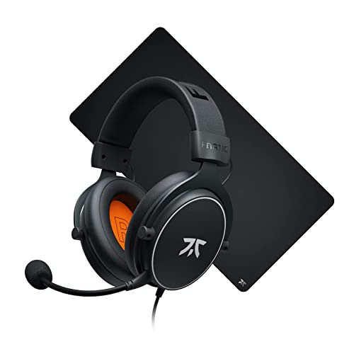 Fnatic Gear Combo | Dash XD Desktop Pro Gaming Ultra Fast Mouse Mat for Esports 37.4"x19.7"x0.12" & React Gaming Headset with Stereo Sound and Microphone