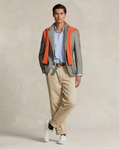 Image of POLO RALPH LAUREN Mens Classic Fit Plaid Oxford Long Sleeve Workshirt (US, Alpha, X-Large, Regular, Regular, Stripe Blue /White)