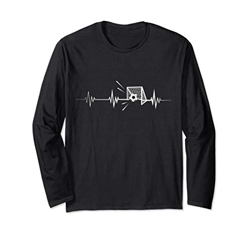 Soccer Heartbeat Goal Shooter Sports Lover Long Sleeve