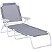 Produktbild Outsunny Liegestuhl Sonnenliege Klappbare Strandliege 4-stufige Gartenliege Netzstoff Grau 186 x 66 x 80 cm