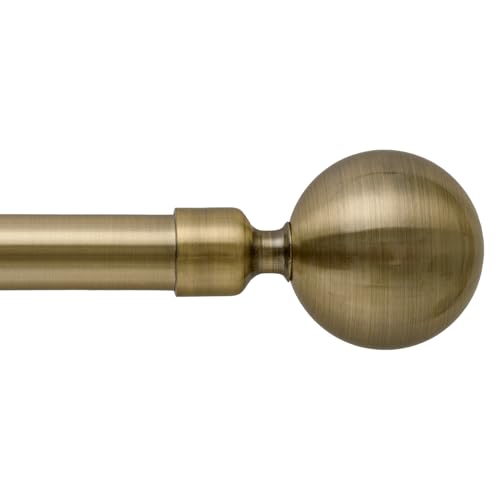 Tringle à rideaux extensible en laiton antique de 76 à 140 cm avec 3 supports de rideaux. 76 à 140 cm de long pour salon, chambre à coucher, cuisine