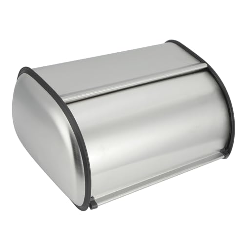 Saluaqui Spacious Kitchen Storage Bin - Frosted Stainless Steel Bread and Cake Container with Non-Slip Base and Easy-Access Round Handle - Image 7