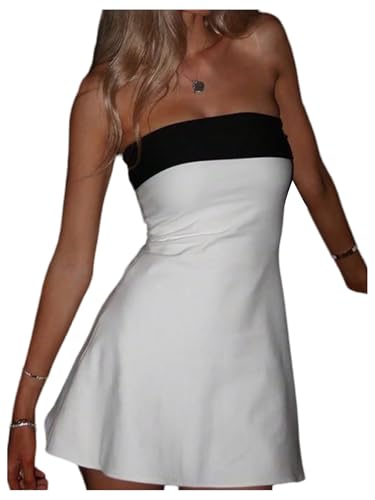 Image of GORGLITTER Women's Strapless Tube Mini Dress Cocktail Cute Prom Party Dress