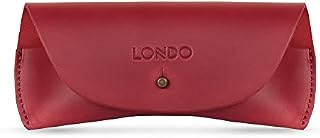 LONDO Genuine Leather Eyeglass Case with Button Closure